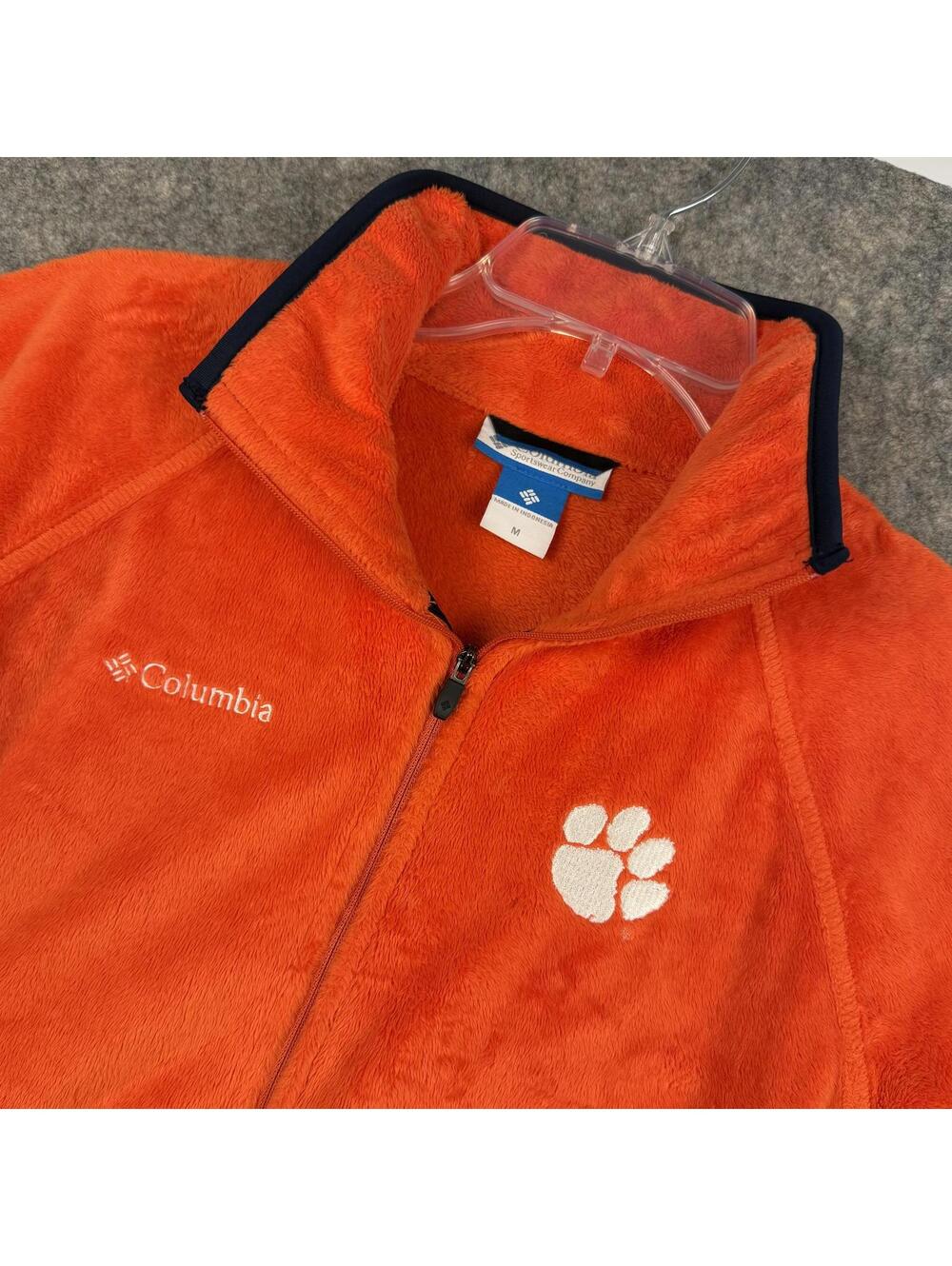 Columbia Clemson Tigers Women’s Full Zip Fleece Jacket Orange Blue Medium 942